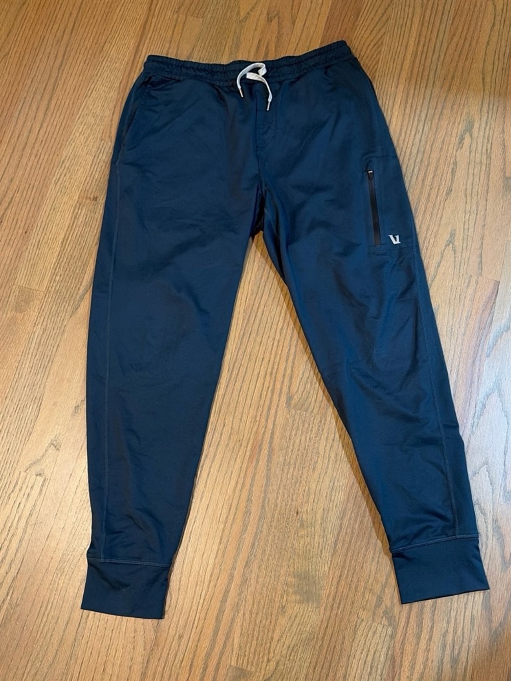 Vuori Navy Blue Sunday Performance Jogger Sweatpants with Zip Thigh Pocket